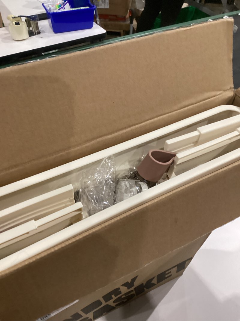 Condition photo showing Good Condition for UAK 61L Laundry Basket with Wheels, Collapsible Plastic Laundry Hamper with Handle, Foldable Laundry Basket Organizer for Laundry and Bathroom (Ivory) Light Yellow XXL