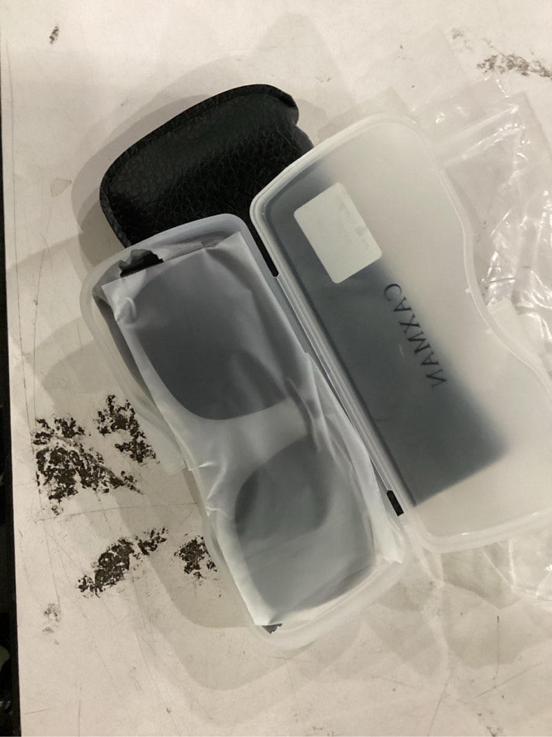 Condition photo showing New/Like New for polarized clip on sunglasses over prescription glasses men women compact fit non-flip up black super dark category 4 lens for sensitive eyes 60*47mm