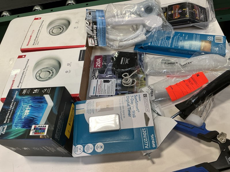 Condition photo showing As Is for Assorted Home Improvement Lot (Small Tools, Screw, Home Accessories, etc.)