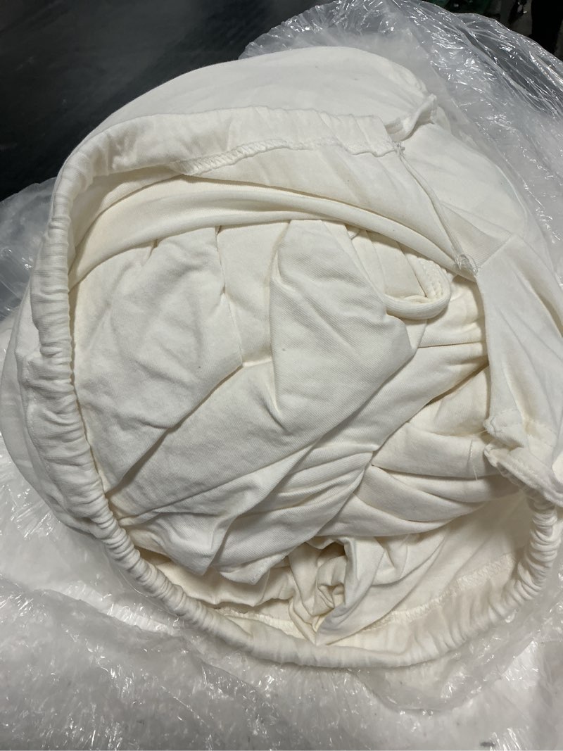 Condition photo showing As Is for organic jersey sheet set, king, natural