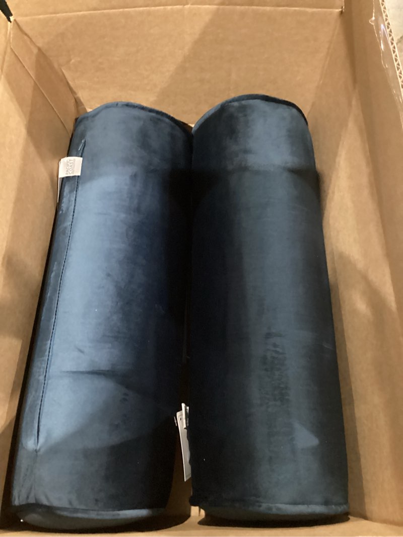 Sherry Kline Velvet Set of 2 Neck Bolster Pillow, Made with Plush Velvet, Cylinder Pillows, for Couc