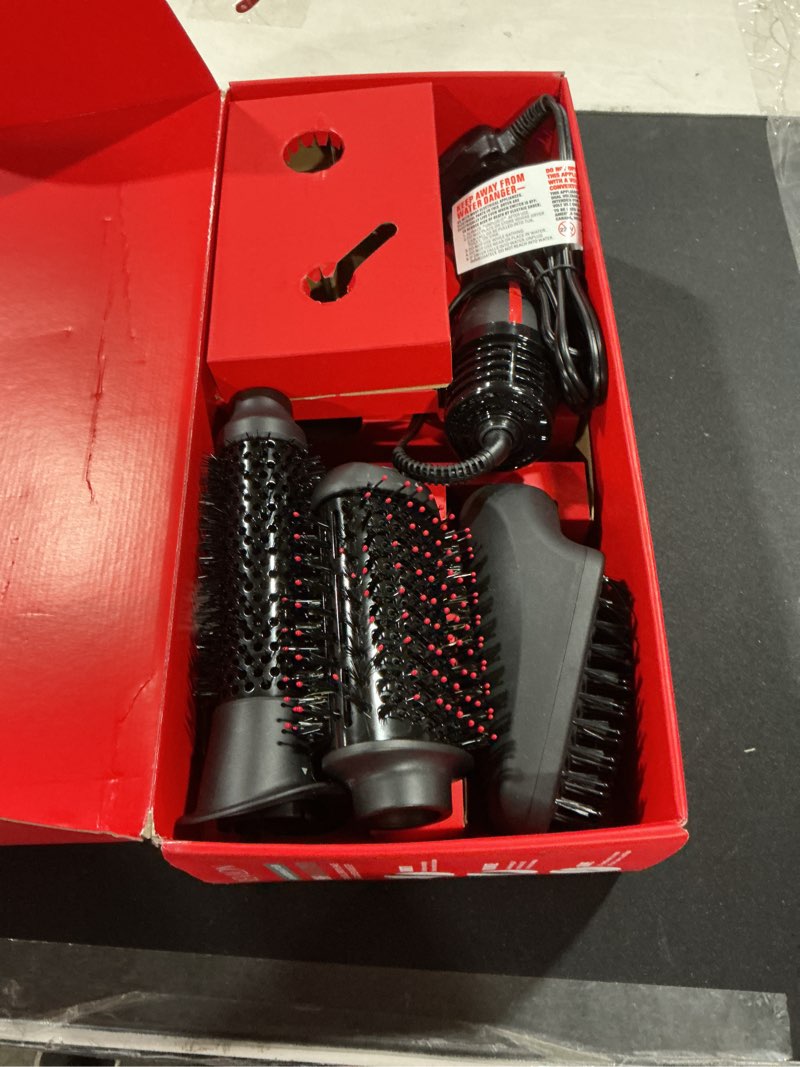 Condition photo showing As Is for REVLON 3-in-1 Multi-Styler - Dry, Curl, Smooth, Shape and Volumize in One-Step - Blow Dryer Brush, Heated Styler and Hair Straightening Brush in One, Gorgeous Salon Blowouts Without The High Price Red/Black Multi-Styler Volumizer