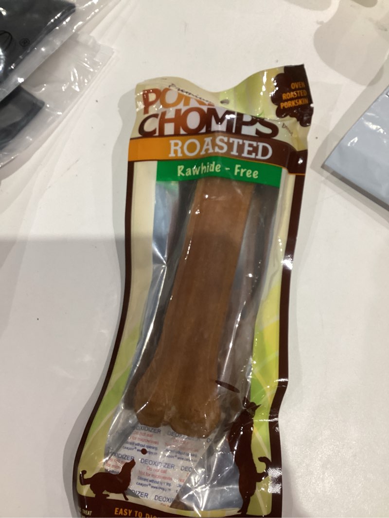 Condition photo showing New/Like New for SIMILAR TO ONLY 1 Pork Chomps Roasted Pressed Pork Skin Dog Chews, 4.5-inch Bone