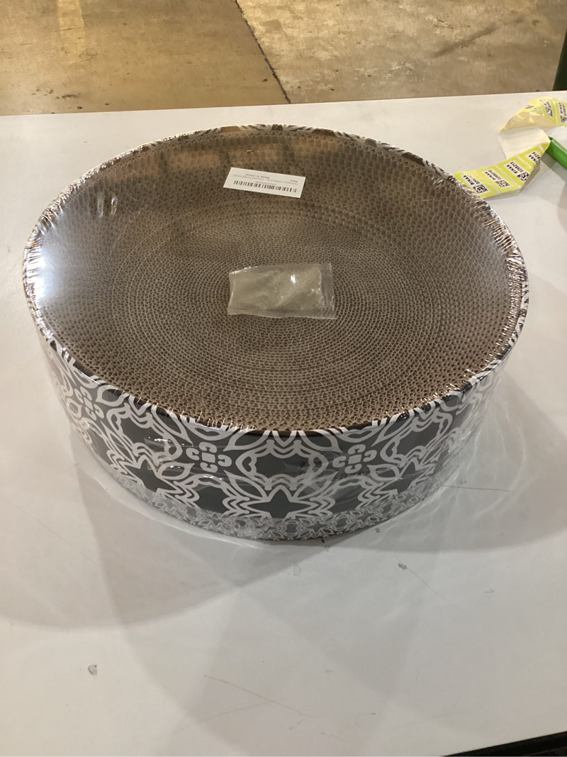 Condition photo showing New/Like New for Cat Scratcher, Cardboard Cat Scratchers for Indoor Cats, Large Cat Scratching Board, Round Bowl Cat Scratch Pad Bed (Gothic)