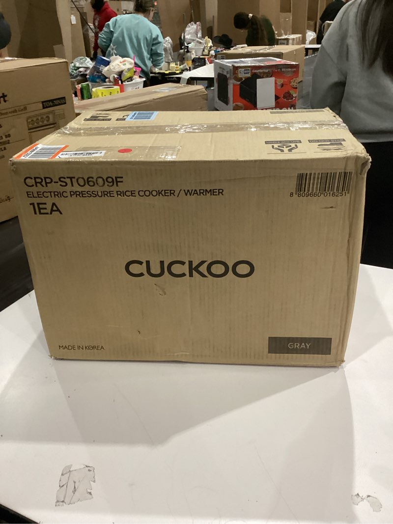 Condition photo showing Good Condition for CUCKOO Micom Rice Cooker 6 Cup Uncooked / 12 Cup Cooked, Korean Fuzzy Logic Rice Cooker with Delay Timer & Keep Warm Setting, Versatile Food Steamer with Non-Stick Inner Pot, Silver (CR-0632F) WHITE/GRAY