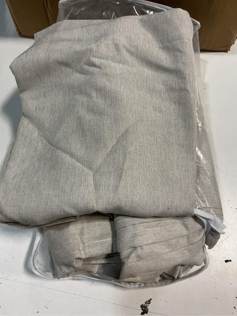 Condition photo showing Good Condition for pinch pleated 92 inch curtains 2 panels for living room,light brown linen curtains 92 inches long pinch pleat drapes for track system light filtering semi sheer curtains for dining bedroom office oatmeal 40"w x 92"l (pack of 2)