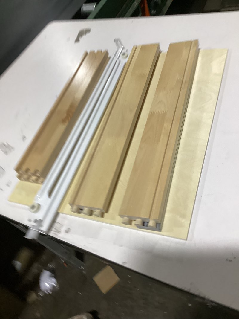 Condition photo showing As Is for 16”w x 21”d x 3‘’h soft close slide out wood drawer organizer for kitchen, finished, (cabinet opening>17.5 inches for bottom assembly, opening= 17 inches for side assembly) 16''w x 21''d