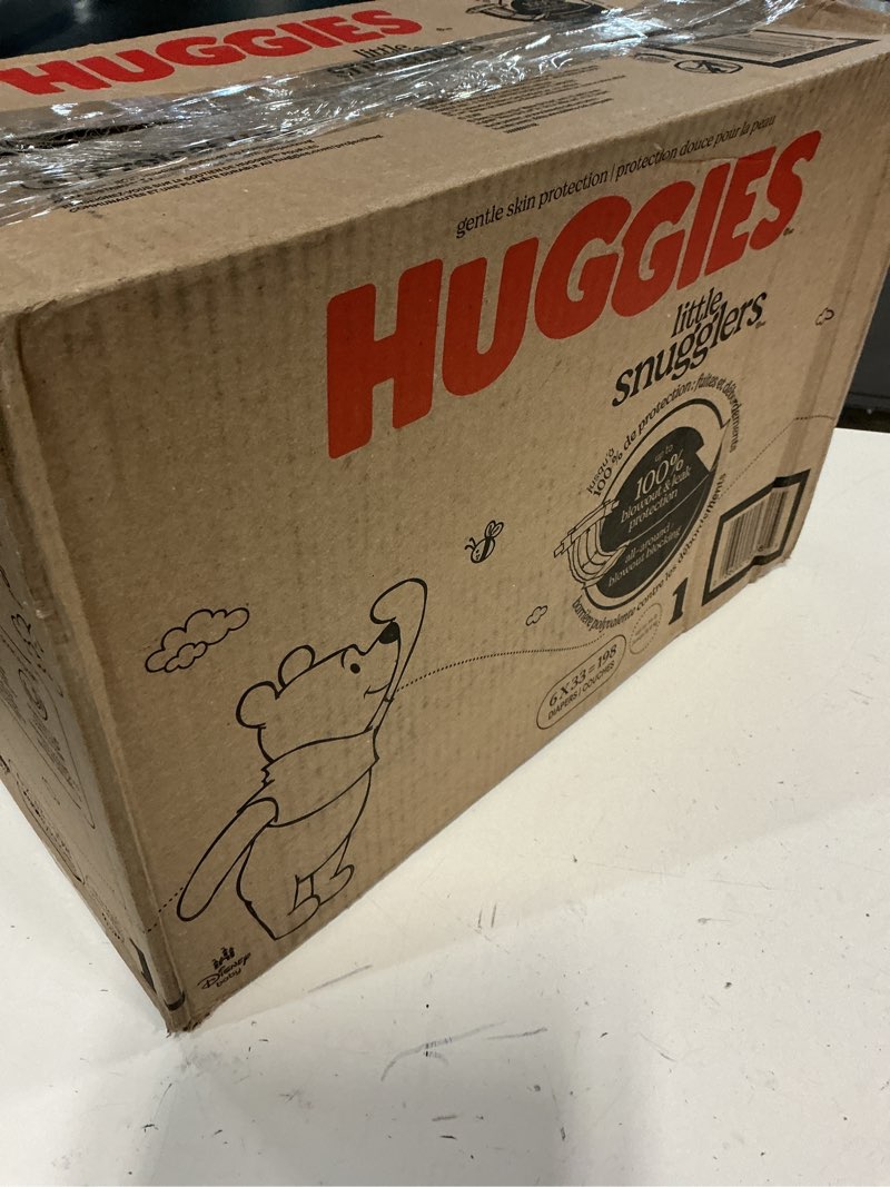 Condition photo showing New/Like New for (size:1)huggies size 1 diapers, little snugglers diapers, size 1 (8-14 lbs), 198 count (6 packs of 33), packaging may vary