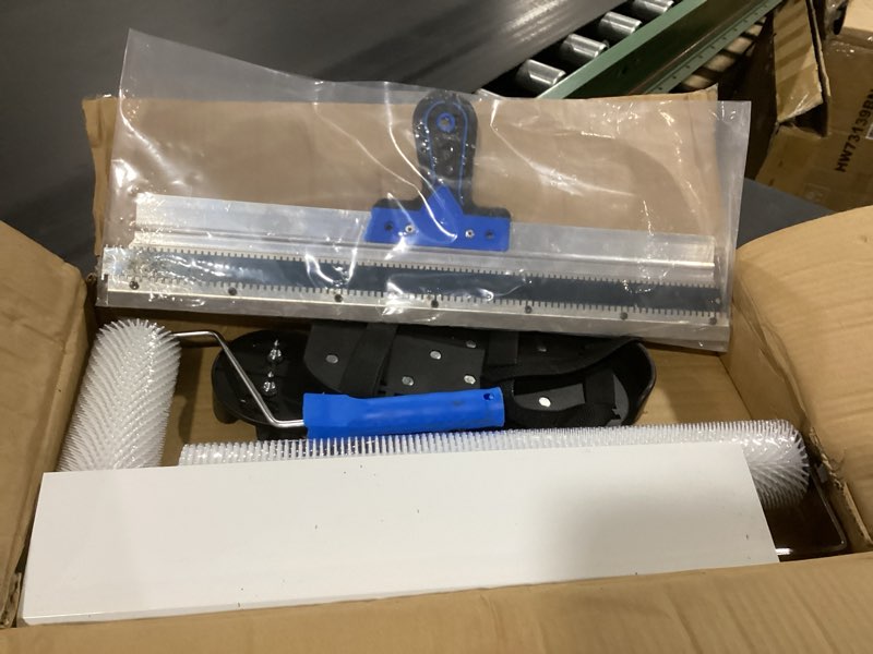 Condition photo showing New/Like New for self-levelling cement tool kit,spike roller for self leveling cement,epoxy floor tools,roller brush,floor construction roller spiked shoes,stainless steel scraper self-leveling rake?blue)