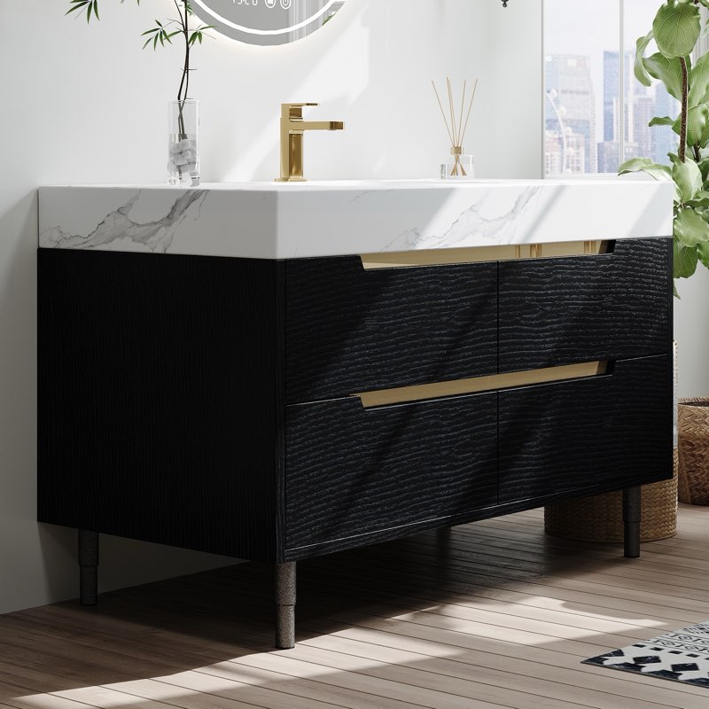 Marble Free Standing & Wall Mounted Single Bathroom Vanity