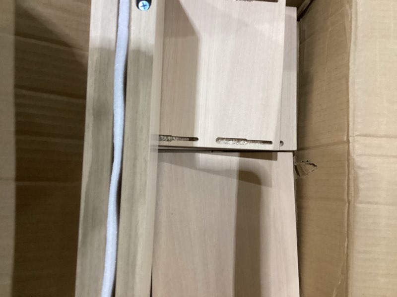 Condition photo showing As Is for Kaboon 24in Floating Cube Shelves Set of 2, Display Shelves Wall Mount, Decorative Hanging Shelves f