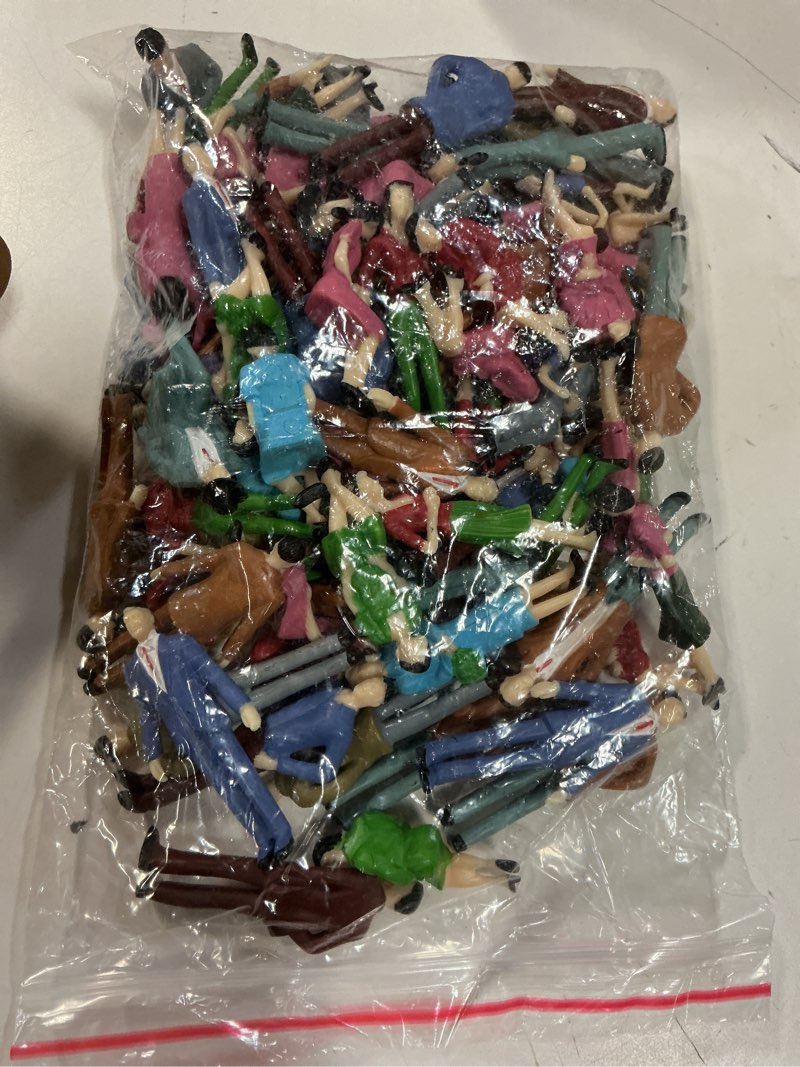 Condition photo showing New/Like New for 100 pcs mini people figurines 1: 30 scale tiny people model miniature sitting and standing little plastic figurines for miniature scenes