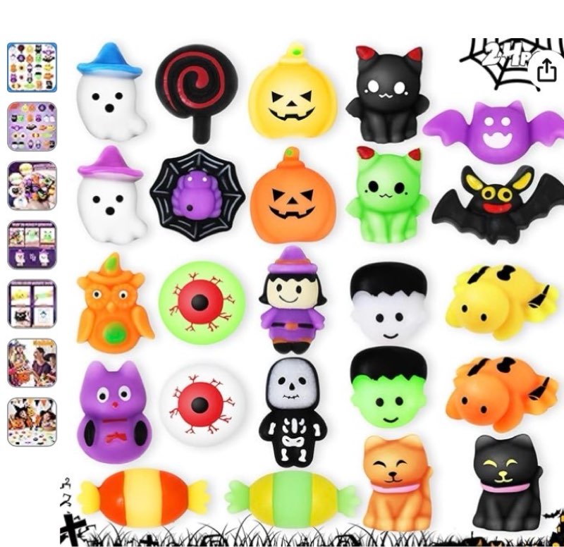 AuroTops 200 PCS Halloween Squishy Toys for Kids Toy Halloween Party Favors Trick or Treat Toys Bulk