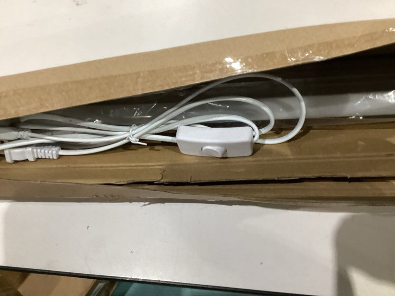 Condition photo showing As Is for Veriligt 4FT LED Shop Lights (2 Pack), 2000LM 6500K Super Bright White T5 Commercial Lights, 20W Linkable Utility Integrated Single Fixture for Gym/Garage/Ceiling/Under Cabinet, Plug & Play 6500k Super Bright White Pack of 2