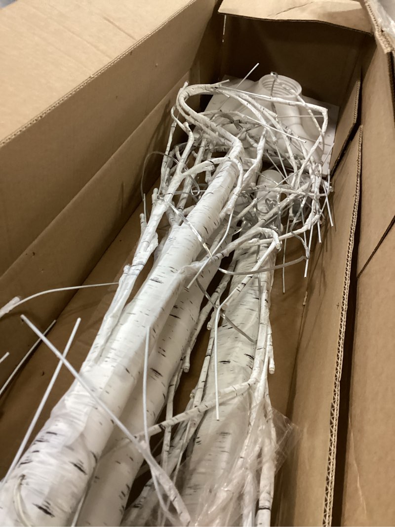 Condition photo showing Good Condition for 7FT Lighted Birch Tree, Birch Tree with LED Lights, 8 Flash Modes and Timer, Light Up Twig Christmas Tree for Indoor Outdoor Home Party Garden Wedding Decorations (Warm White & Multicolor) 7FT 1Pack