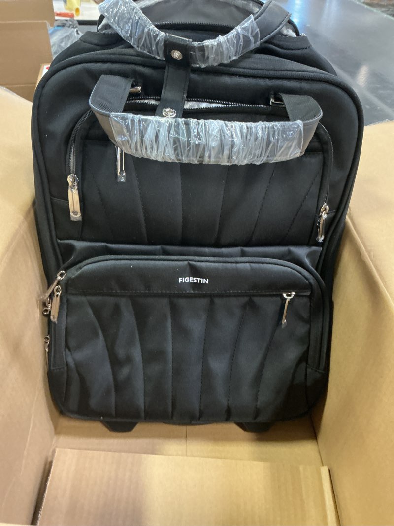 Condition photo showing New/Like New for Carry On Luggage with Wheels 16-inch Softside Black Personal Item, Underseat, Travel Bag, Lightweight, Rolling Bag, Small Suitcase, for Women