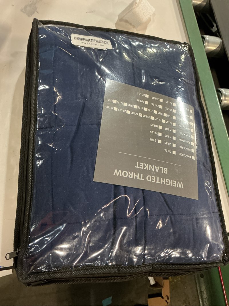 Condition photo showing Good Condition for yescool Weighted Blanket for Adults (17 lbs, 48" x 72", Blue) Cooling Heavy Blanket for Sleeping Perfect for 160-180 lbs, Twin Size Breathable Blanket with Premium Glass Bead, Machine Washable Blue 48X72-17 lbs