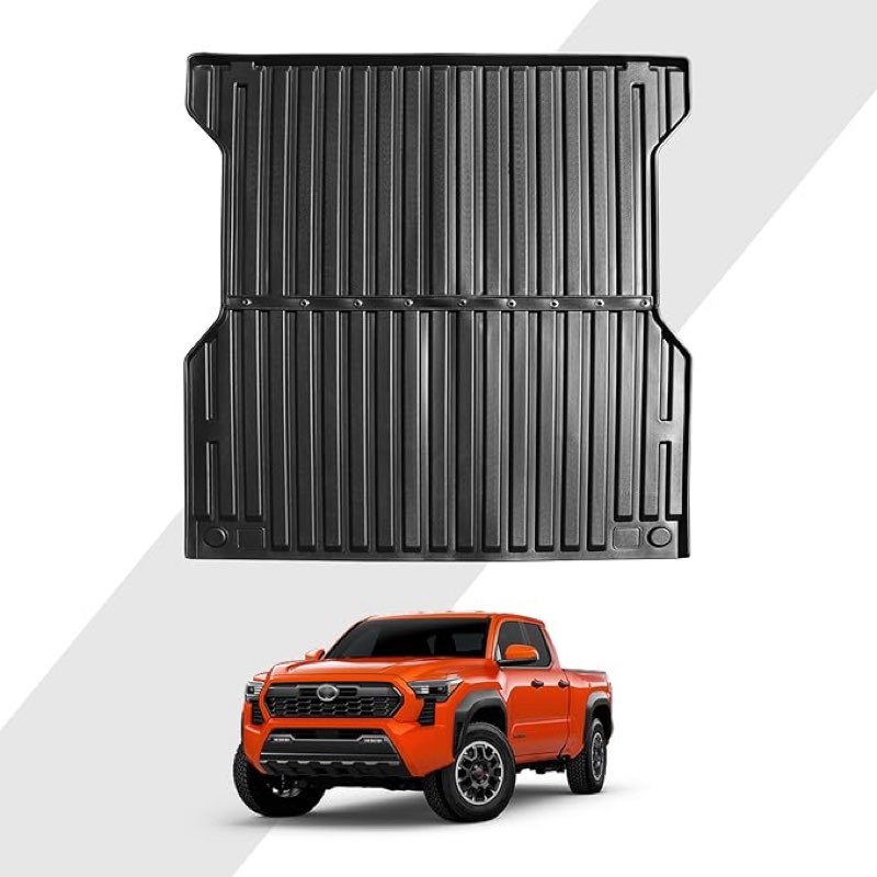 Vanseno 5FT Bed Mat Compatible for 2024 Toyota Tacoma Bed Liner Truck Bed All Weather TPE Trunk Line