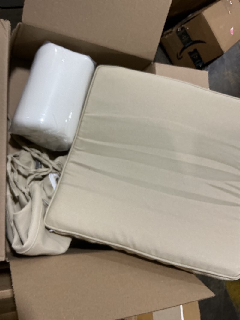 Condition photo showing Good Condition for (style may vary) magpie fabrics indoor outdoor waterproof square chair cushion, 18\" x 18\" x 2.5\", 2 pack, water resistant seat cushions, for patio garden office, paisley lapis green