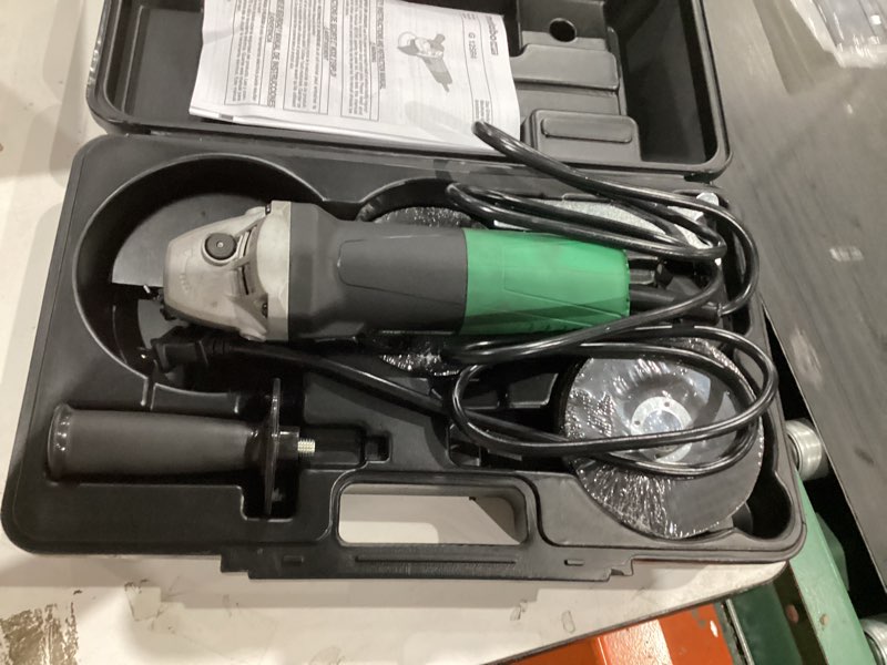 Condition photo showing Good Condition for metabo hpt 4-1/2-inch angle grinder, includes 5 grinding wheels & hard case, 6.2-amp motor, compact & lightweight, g12sr4