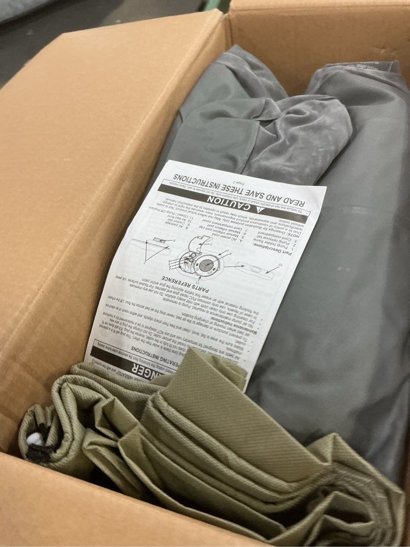 Condition photo showing New/Like New for intex 64417ed 22in queen dura-beam comfort plush high-rise inflatable air mattress with built in pump for travel and camping, 600lb weight capacity