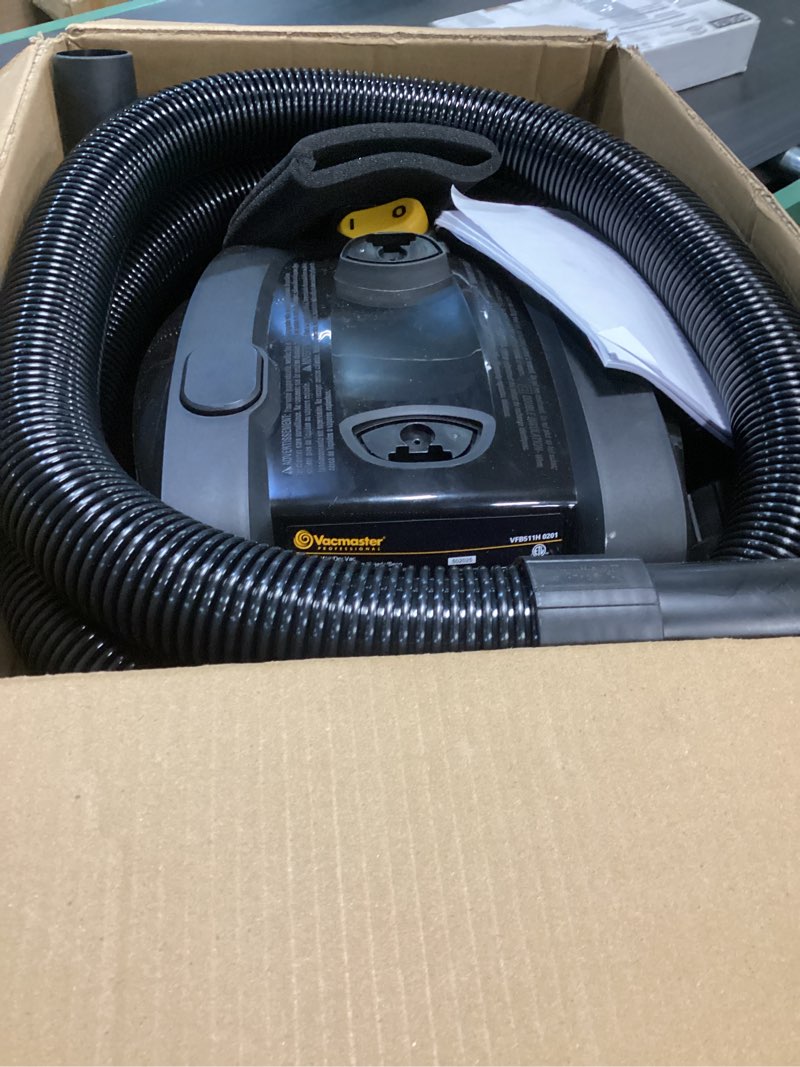 Condition photo showing As Is for vacmaster professional beast series vfb511h 0201 5-gallon 5.5 peak hp wet/dry vac, black upgraded 5 gal