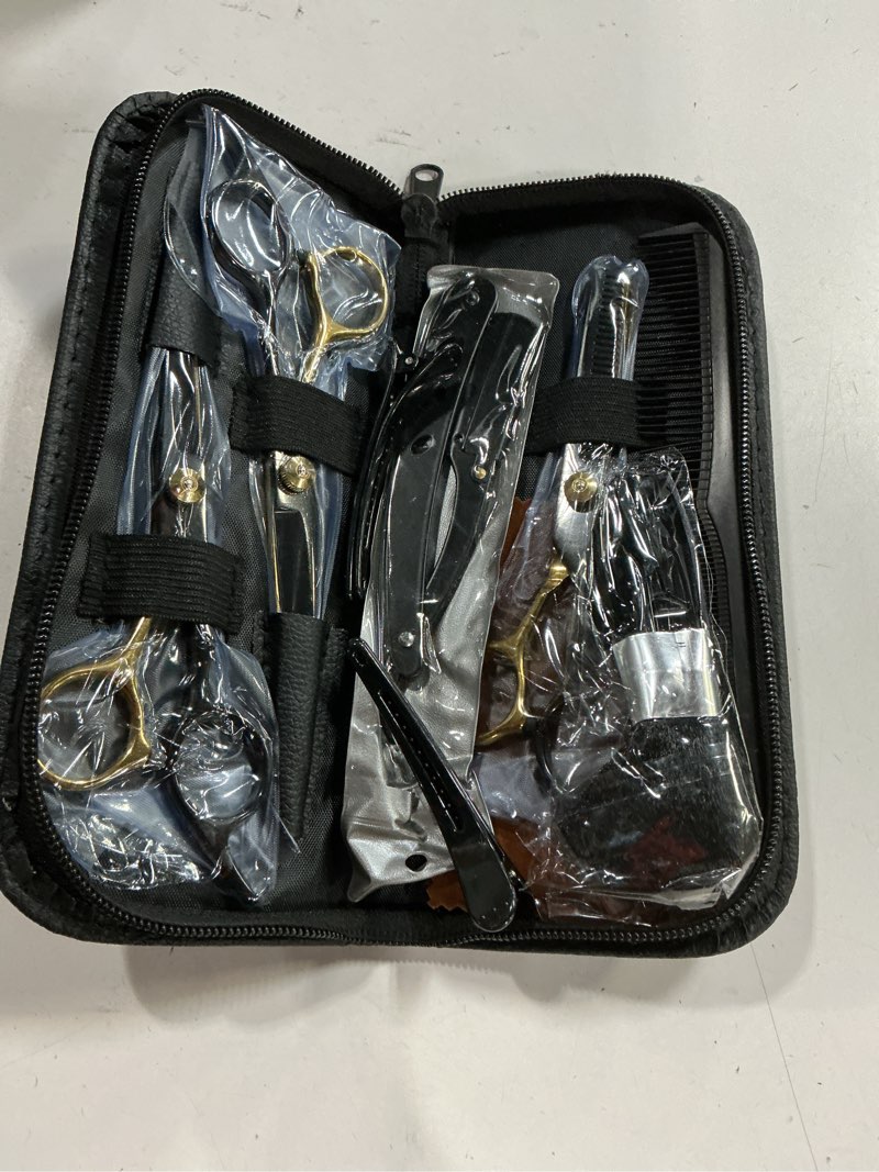 Condition photo showing New/Like New for Hair Scissors,11Pcs Professional Black Gold Hair Cutting,Stainless Steel Barber Supplies,Straight, Thinning Shears, Multi Use Haircut Sets for Home Salon Barber