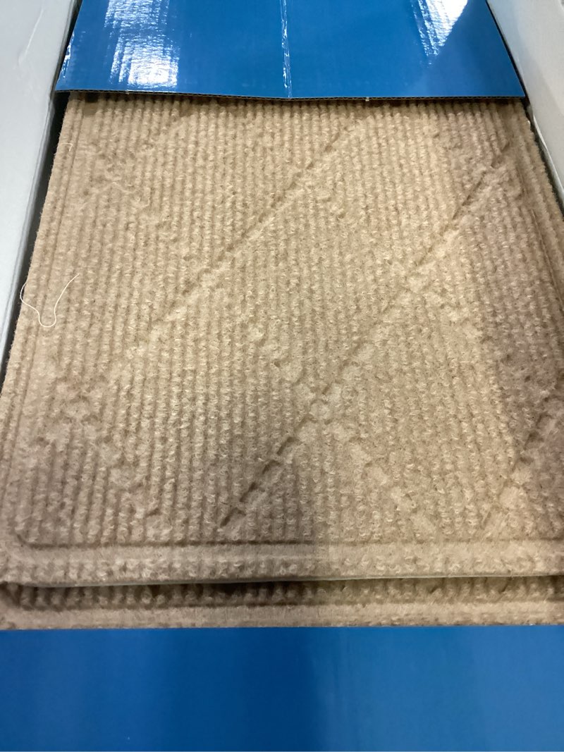 Condition photo showing New/Like New for stair treads for wooden steps indoor, 15 pack 8" x 30" non slip carpet stair treads with reusable adhesive for kids elders and dogs, surface polyester tpr backing stair rugs, beige 8*30inch beige 15