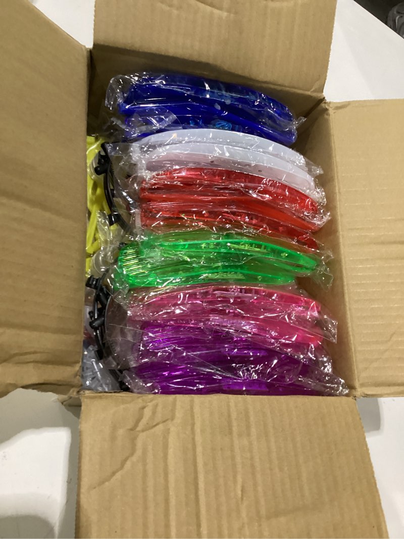 Condition photo showing Good Condition for turnmeon 148 pcs glow in the dark party supplies light up toys with 24 led glasses, 24 flashing bracelets and 100 glow sticks bulk party favors birthday wedding carnivals concert patriotic