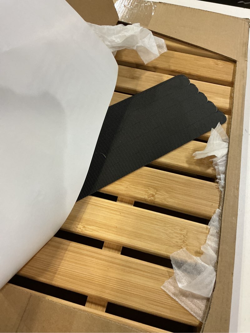 Condition photo showing Good Condition for Bamboo Bath Mat, Bamboo Shower Mat for Bathroom, Non-Slip Bathroom Mat with Anti-Slip Stickers, Easy Clean Wooden Bath Floor Mat for Indoor Outdoor ? Natural, 21×13×1.57Inches? Natural Small