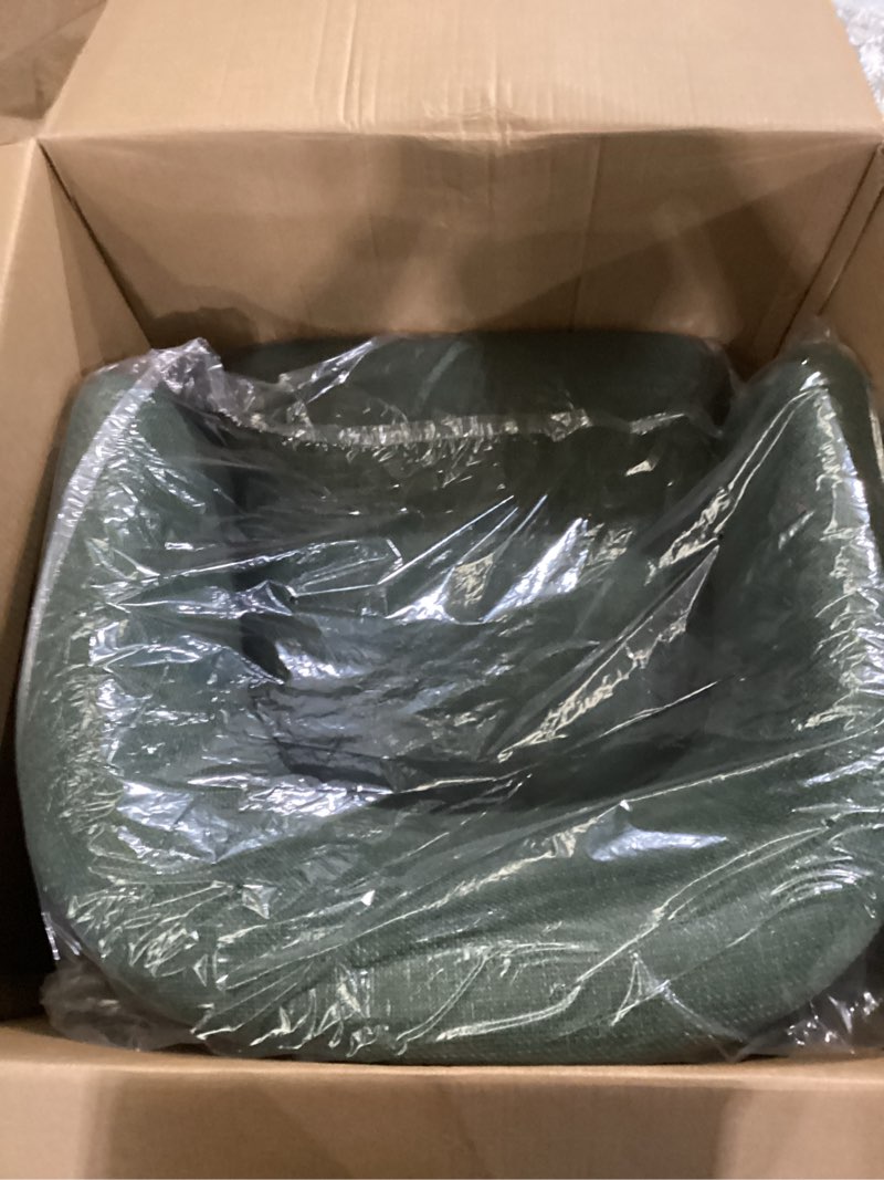Condition photo showing Good Condition for colamy swivel accent chair, barrel chair with armrest, comfy round 360°mondern armchair, for living room/bedroom/waiting room, no assembly, green