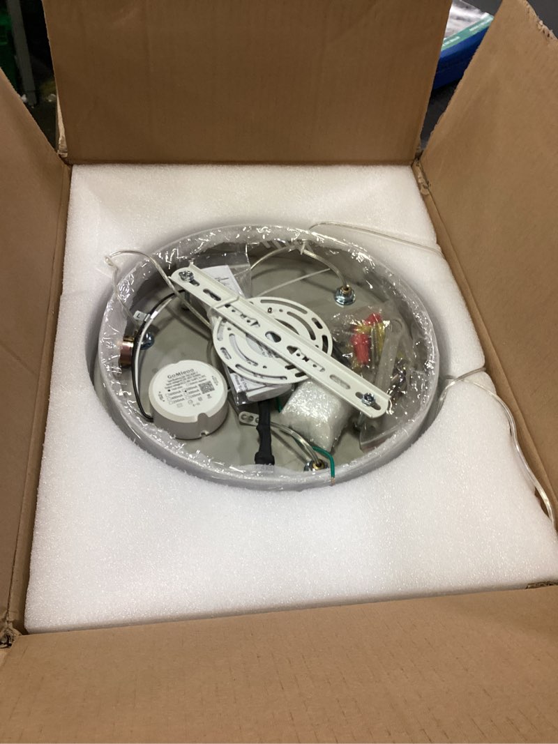 Condition photo showing New/Like New for 11.8" 1 Ring Modern LED Dimmable Ring Chandelier Adjustable Round Crystal Chandelier for Dining Room Living Room Gold Gold 11.8''