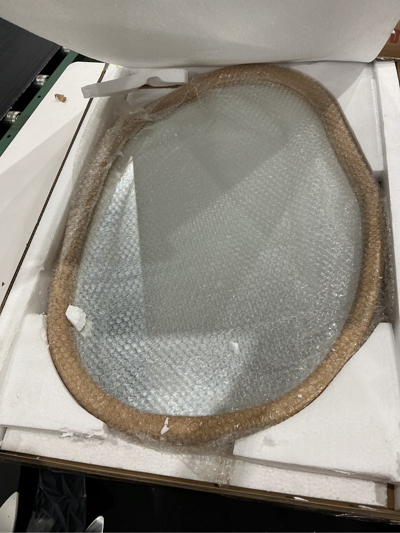 Condition photo showing New/Like New for gluck plants irregular wall mirror,wood 22x30 large asymmetrical modern vanity bathroom farmhouse abstract walnut nature mirror for bedroom living room entryway nature 32"l x 22"w