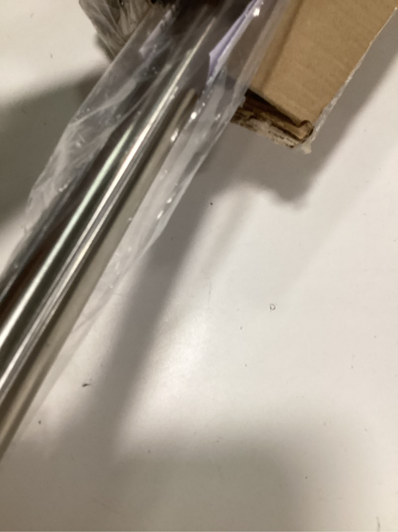 Condition photo showing Good Condition for Adjustable Curved Shower Rod, 42-72 inches Extra Wide Shower Curtain Rod, Rust proof, Premium Stainless Steel, Curved Shower Curtain Rod for Bathroom, Need to Drill, Silver Silver 42-72 inches