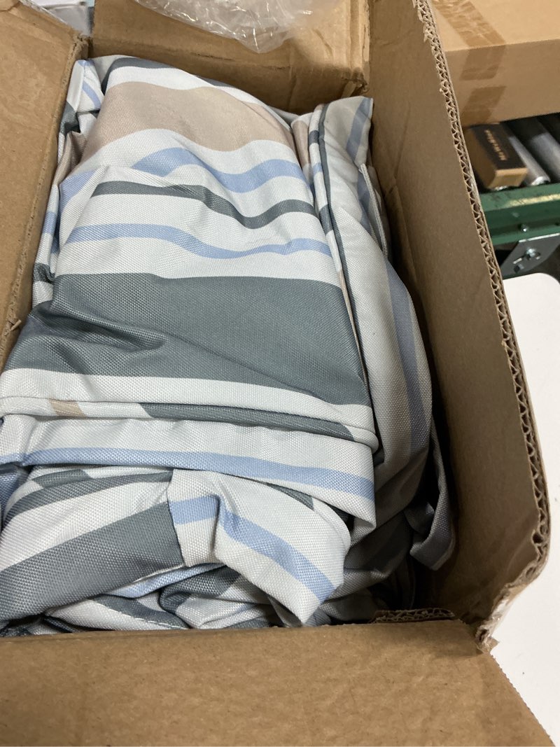 Condition photo showing Good Condition for aaaaacessories outdoor chaise lounge cushions, fade-resistant, waterproof patio furniture replacement cushions, 72" x 21" x 3", slate gray blue coastal stripe slate gray blue coastal stripe 72"x21"x3"-set of 1