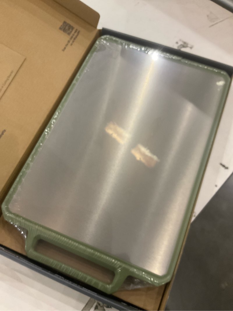 Condition photo showing New/Like New for Titanium Cutting Boards for Kitchen Chopping Board with Handle Large Big Small Kitchen Meat Butcher Block 2 in 1 Pure Titanium and Wheat Straw PP Not Wood Bamboo Plastic Silicone Teak Black/Grey 1pc: 17.1"L × 10.8"W Black/Gray