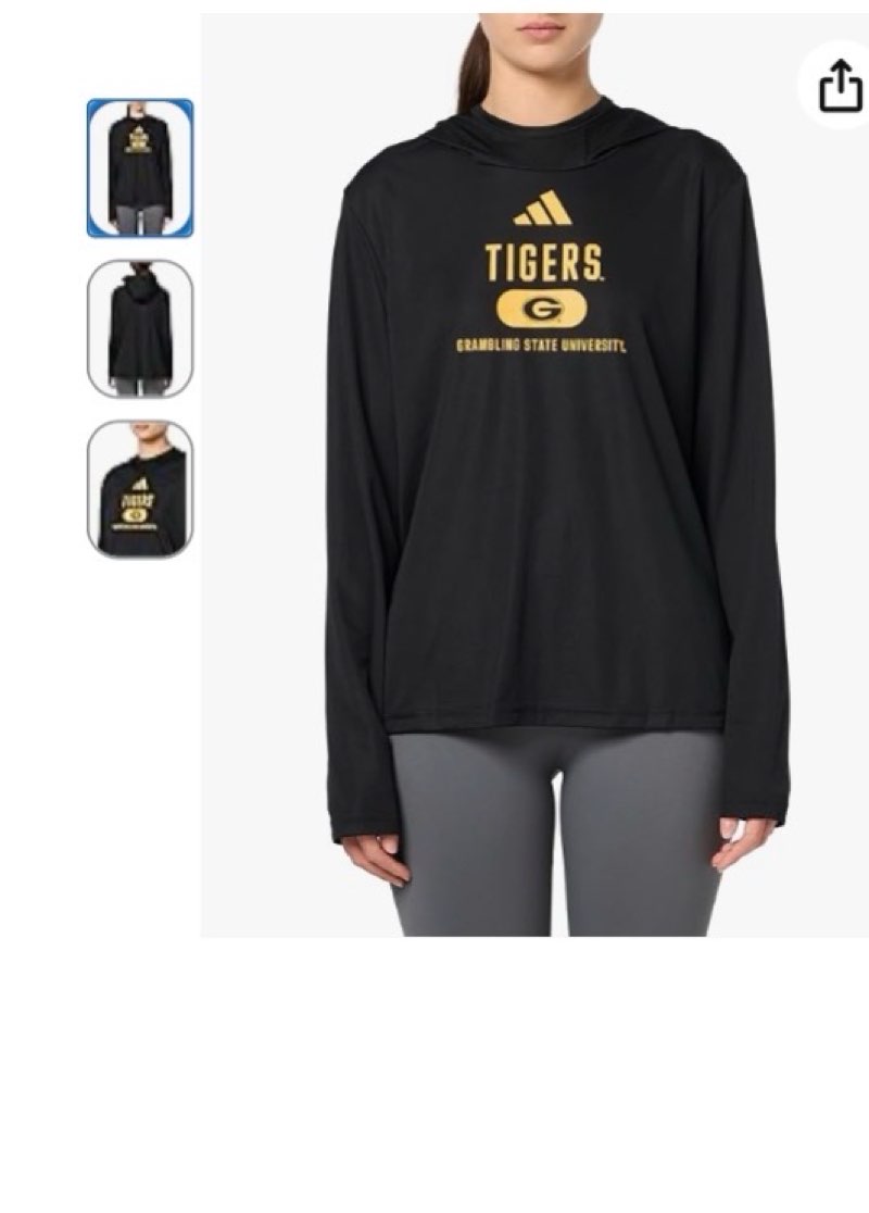 adidas women's d4t grambling state universtiy lightweight hoodie, black/team collegiate gold/grambli