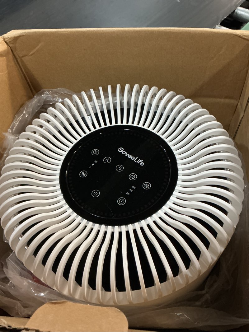 Condition photo showing Good Condition for goveelife smart air purifier for home large room up to 1524 sq.ft.with washable filter, integrated pm 2.5 air quality sensor,wifi, air purifier for smoke, wildfire, pet hair,24db, white