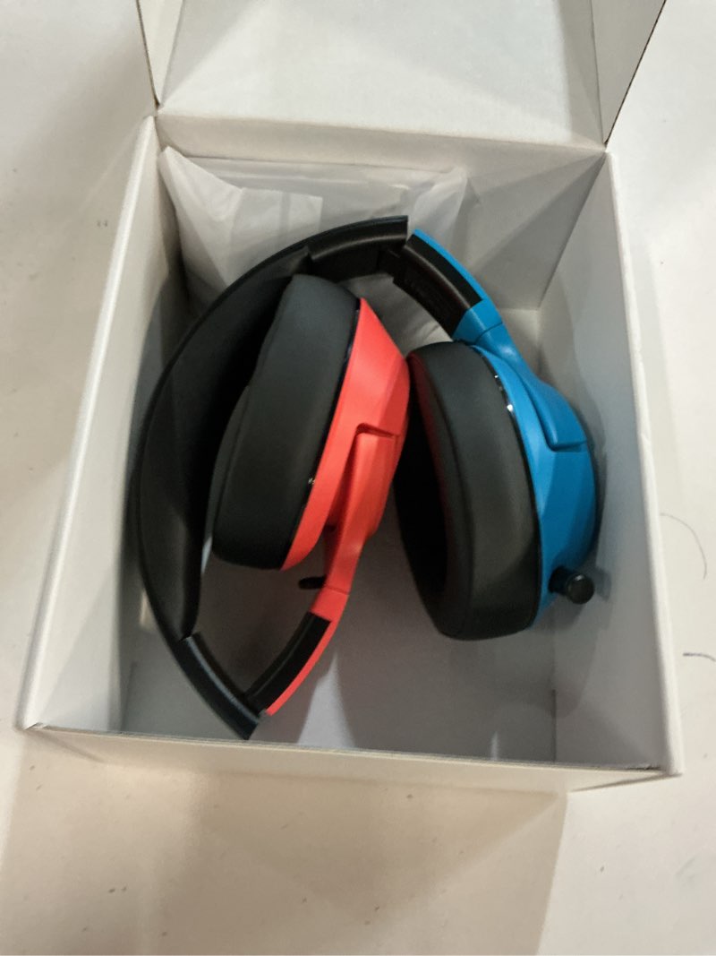 Condition photo showing Good Condition for CG-01 2.4Ghz Wireless Gaming Headset for Nintendo Switch?OLED?Lite, Bluetooth 5.4 Gaming Headphones with Noise Cancelling Microphone, 40Hr Battery, USB & Type-C Connector for PS5, PS4, PC, Laptop, Mac red-blue