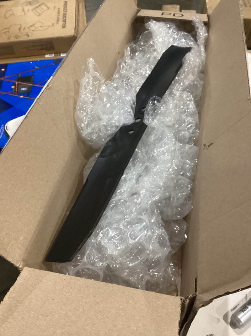 Condition photo showing As Is for terre products, single medium lift lawn mower blade, 22 inch decks, compatible with toro recycler, replacement for 104-8697-03, 108-9764-03, 131-4547-03