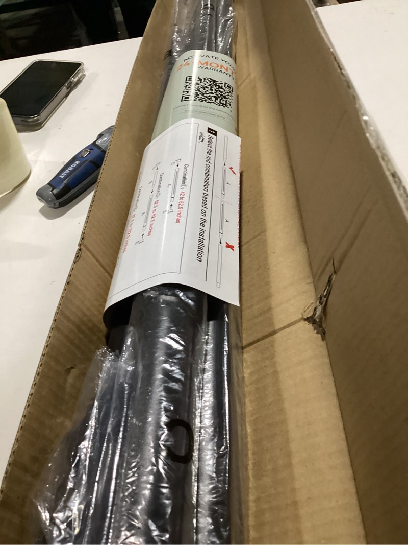 Condition photo showing As Is for (Similar to)AIZESI Tension Rod 24 to 46 Inch, 1Pcs Black Tension Curtain Rod, Adjustable Spring Tension Rod No Drilling for window?kitchen?closet?doorway Black 24“-46“-1P