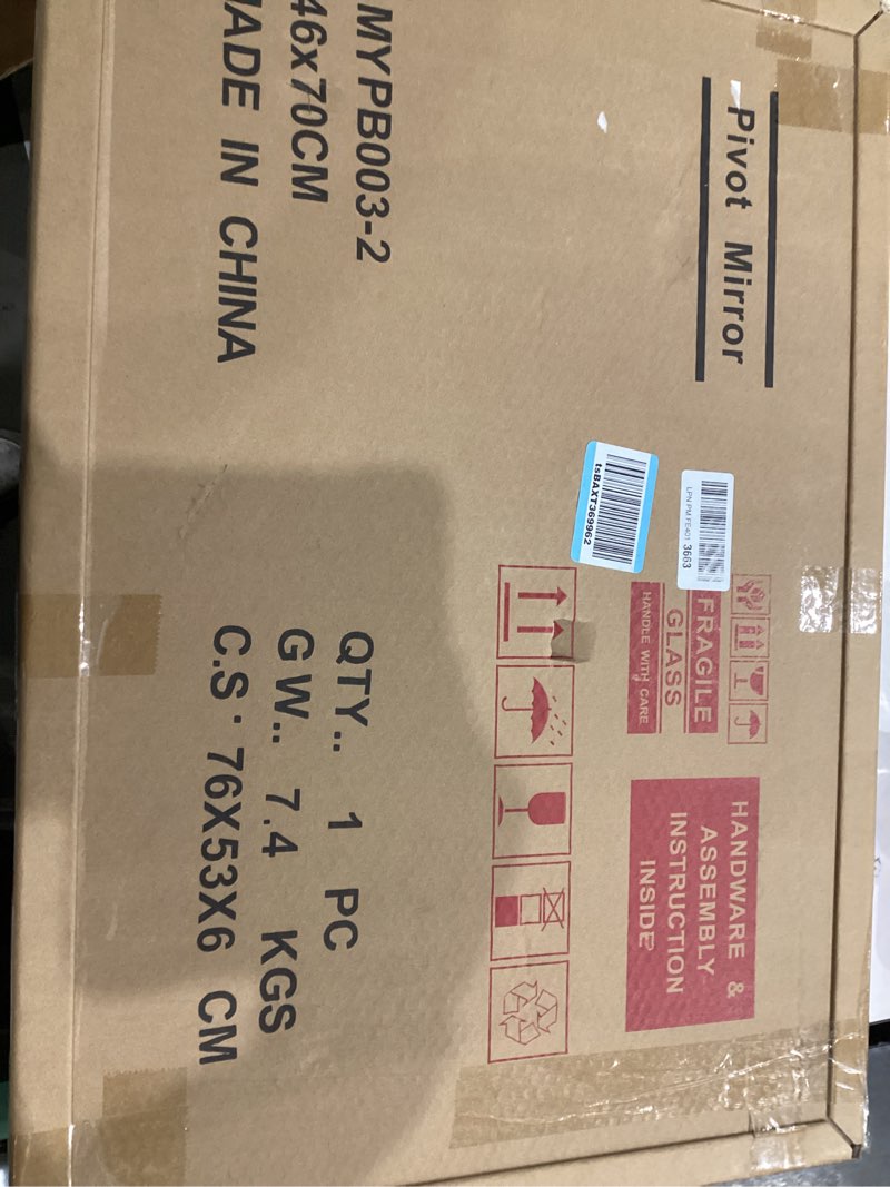 Condition photo showing Good Condition for Matte Black Farmhouse Bathroom Mirror 28“x18” Wall-Mounted Vanity Mirrors with Metal Frame, Modern U-Shaped Curve Arch Mirror for Bathroom, Entryway, Bedroom, Vertical Hanging Black-oval 28"L x 18"W