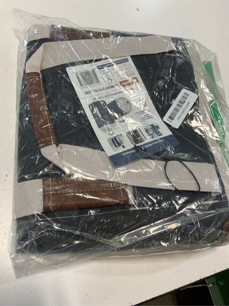Condition photo showing Good Condition for clevermade laundry duffel backpack bag, 62l large laundry bag with straps, drawstring closure, heavy duty laundry backpack for dorm, travel, gym, college, xl foldable hamper tote, charcoal cream charcoal cream xl