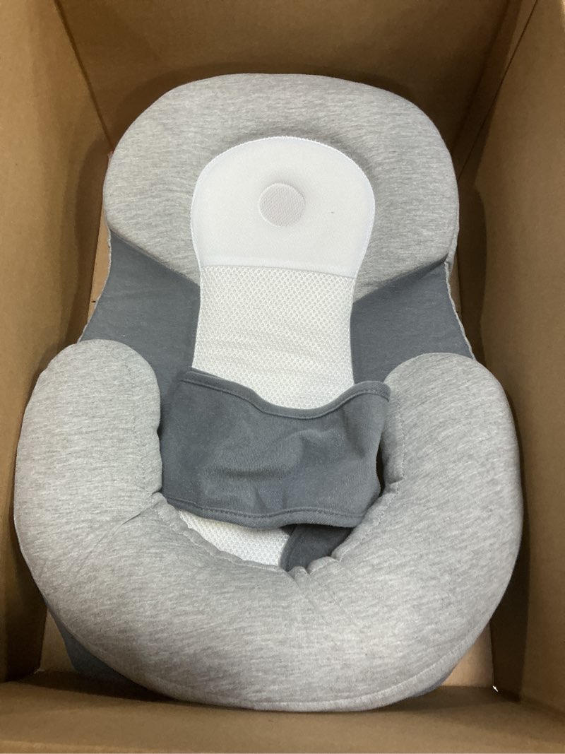 Condition photo showing Good Condition for Baby Lounger Pillow for Infant Support Cushion Reflux Breastfeeding Pillow, Bottle Feeding, Tummy Time, Adjustable Baby Wedge Lounger Pillow for Reducing Spit-Up White Grey