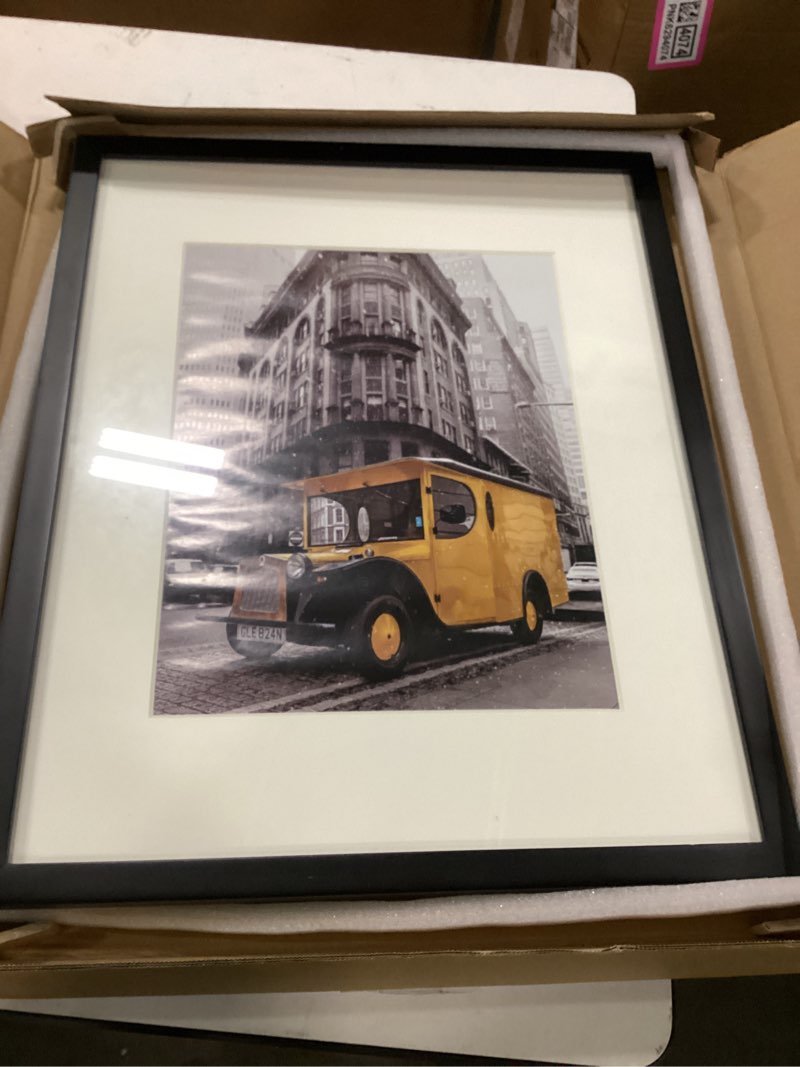 Condition photo showing As Is for art emotion black 16x24 picture frame display 