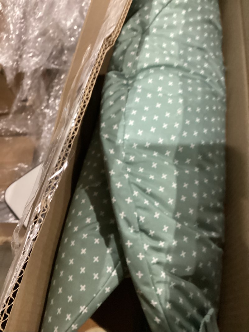 Condition photo showing As Is for Ingenuity Cozy Spot Reversible Duvet Activity Gym & Play Mat with Wooden Toy bar - Loamy, Newborn and up