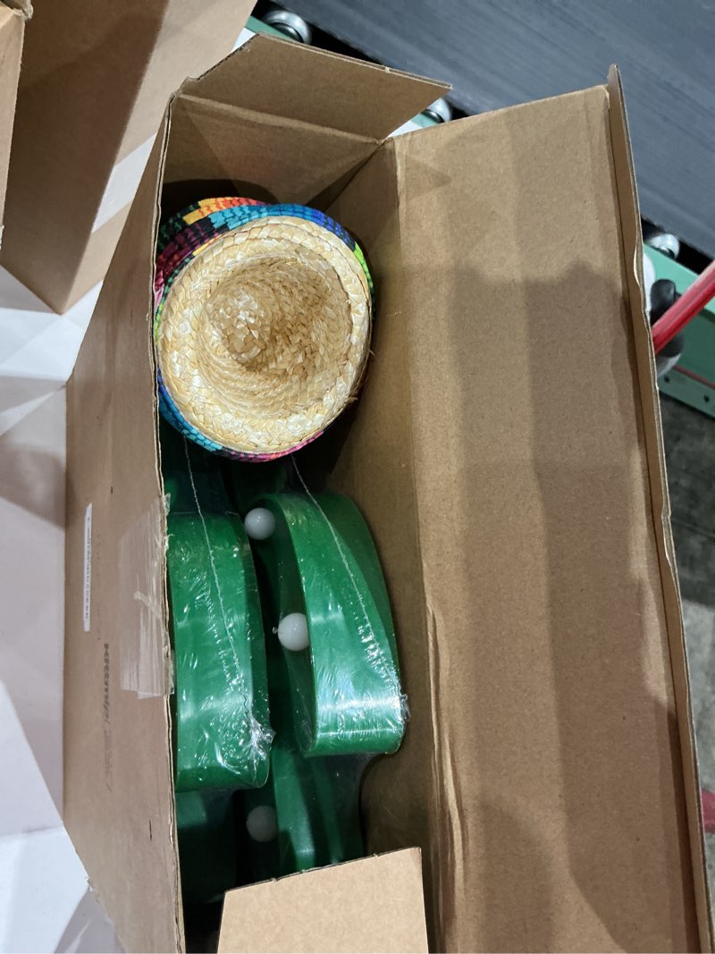 Condition photo showing Good Condition for fiesta mexican party decoration led cactus light with mini sombrero straw hats and fake beard cinco de mayo may 5th table decor mexican party supplies for fiesta taco table room bedroom decor(12 pcs)