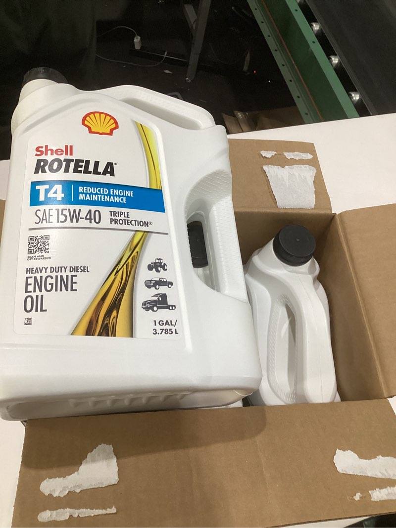 Condition photo showing New/Like New for shell rotella t4 triple protection conventional 15w-40 diesel engine oil (1-gallon, case of 3)