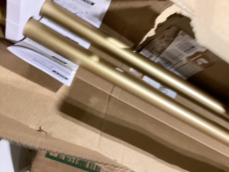 Condition photo showing Good Condition for 1 inch gold curtain rods for windows 72 to 144 inches (6 to 12 ft), usfook telescoping single draper