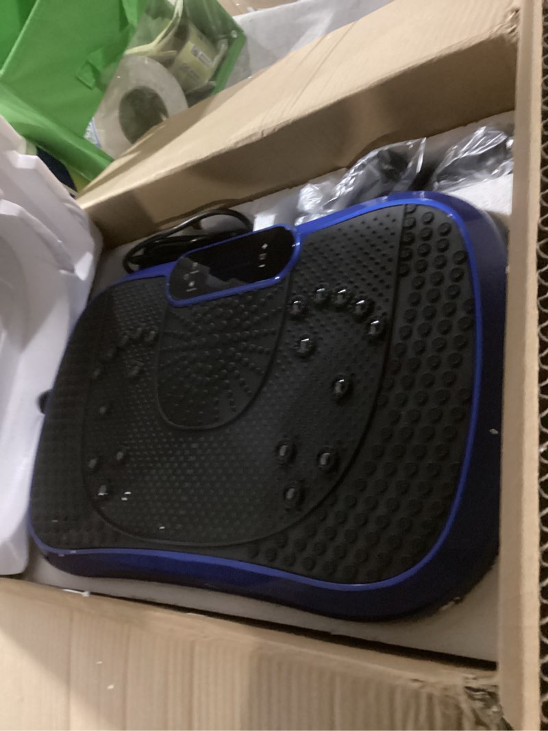 Condition photo showing Good Condition for axv vibration plate fitness platform exercise machine vibrating shaking full body shaker workout vibrate stand shake board sport gym for weight loss fat burner for women men slim-blue